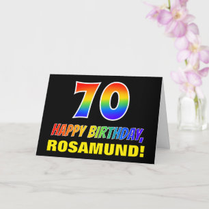 70th Birthday: Bold, Fun, Simple, Rainbow 70 Card