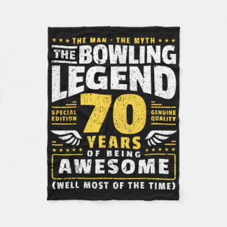 70th Birthday Bowling 70 Years Old Bowler  Fleece Blanket