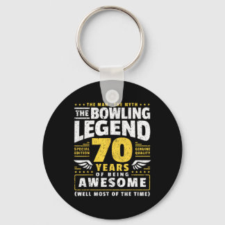 70th Birthday Bowling 70 Years Old Bowler  Key Ring