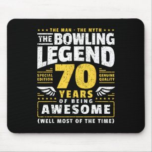 70th Birthday Bowling 70 Years Old Bowler Mouse Mat