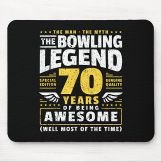 70th Birthday Bowling 70 Years Old Bowler  Mouse Mat