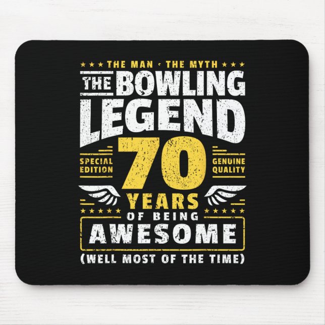 70th Birthday Bowling 70 Years Old Bowler  Mouse Mat (Front)
