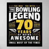 70th Birthday Bowling 70 Years Old Bowler