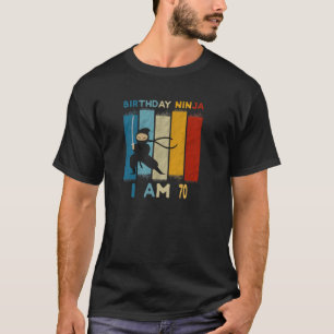 70th Birthday Boy Ninja Lover 70 Year Old Funny B  T-Shirt
