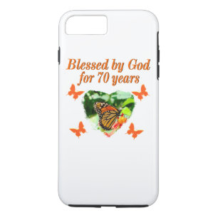 70TH BIRTHDAY BUTTERFLY PHOTO DESIGN iPhone 8 PLUS/7 PLUS CASE