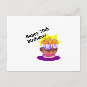 70th Birthday Cake Postcard
