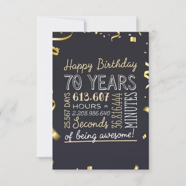 70th Birthday Card - 70 Years of being Awesome (Front)