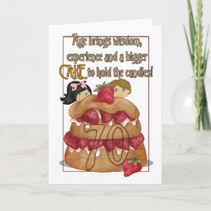 70th Birthday Card - Humour - Cake