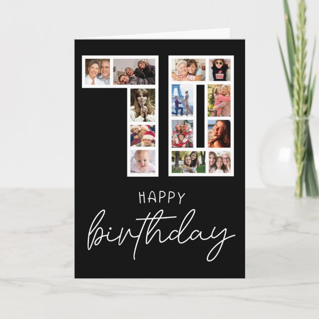 70th Birthday card Photo Collage Greeting (Front)