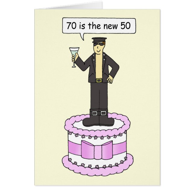 70th Birthday Cartoon Humour (Front)