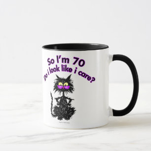70th Birthday Cat Gifts Mug