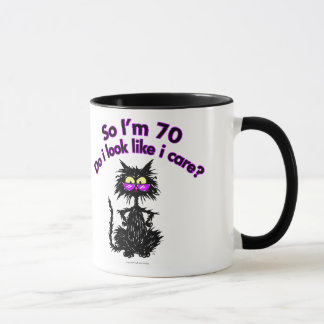 70th Birthday Cat Gifts Mug