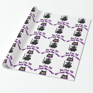 70th Birthday Cat Gifts Wrapping Paper