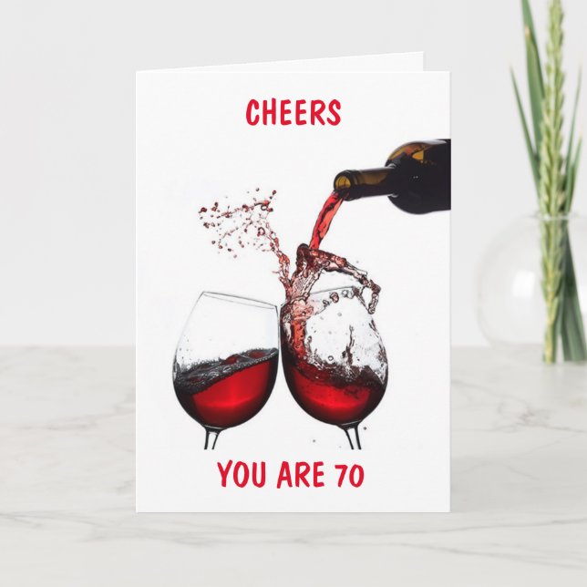 **70th BIRTHDAY** CELEBRATE AND CHEERS TO YOU Card (Front)