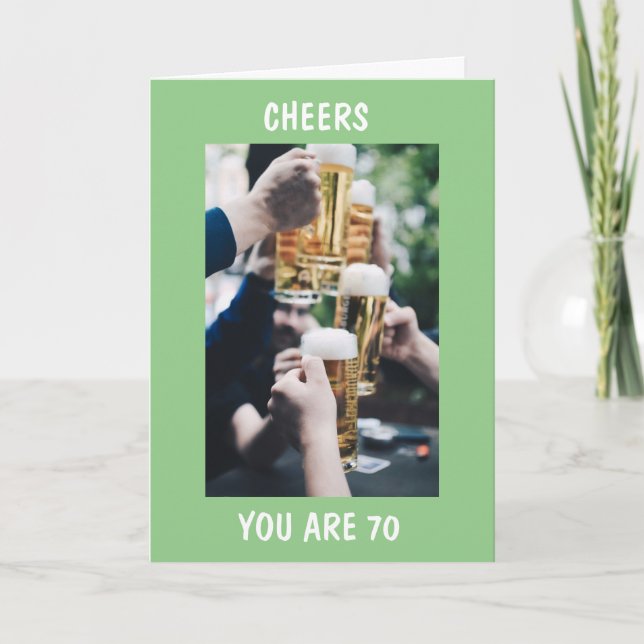 **70th BIRTHDAY** CELEBRATE AND CHEERS TO YOU Card (Front)