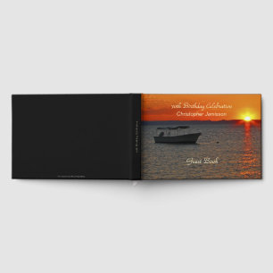 70th Birthday Celebration Guest Book, Fishing Boat Book