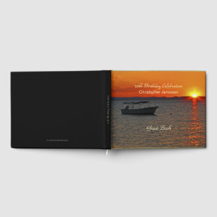 70th Birthday Celebration Guest Book, Fishing Boat Guest Book