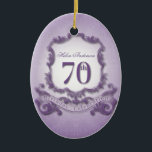 70th Birthday Celebration Personalised Ornament<br><div class="desc">Vintage frame - Customisable Ornament. You can easily change text colour,  font,  size and position by clicking the customise button.</div>