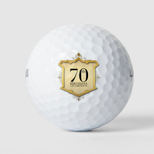 70th Birthday Celebration Vintage Frame Golf Ball