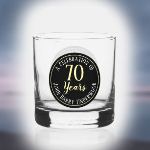 70th Birthday Celebration Whiskey Glass