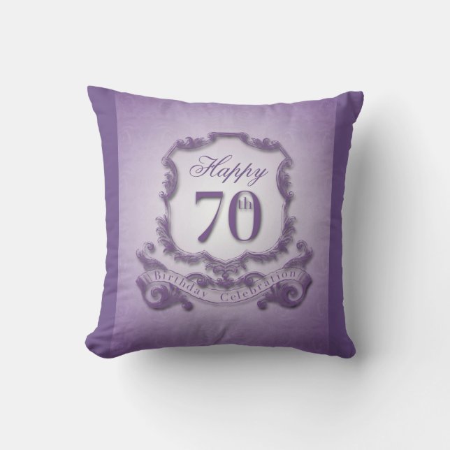 70th Birthday Celebration with Message (back) Cushion (Front)