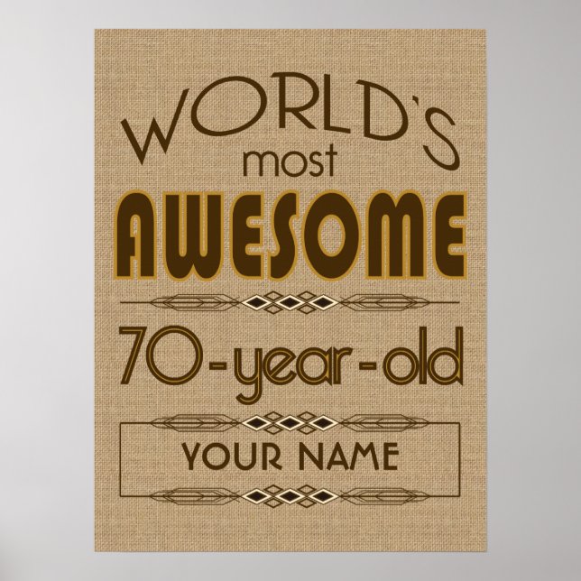 70th Birthday Celebration World Best Fabulous Poster (Front)