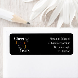 70th Birthday Cheers and Beers Return Address