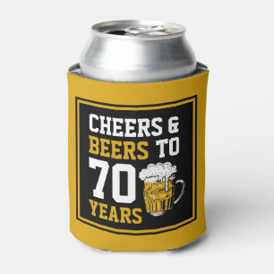 70th Birthday Cheers & Beers to 70 Years Funny Can Cooler
