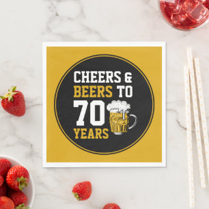 70th Birthday Cheers & Beers to 70 Years Funny  Napkin