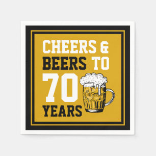 70th Birthday Cheers & Beers to 70 Years Funny Napkin