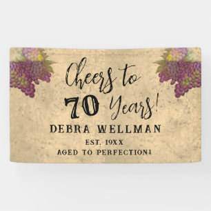 70th Birthday Cheers to 70 Years Vineyard Birthday Banner