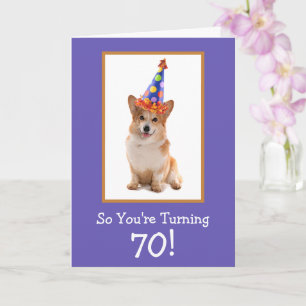 70th Birthday Corgi  Card