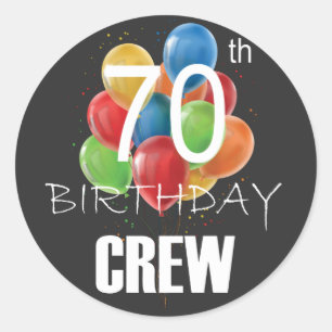 70th Birthday Crew 70 Party Crew Group Classic Round Sticker