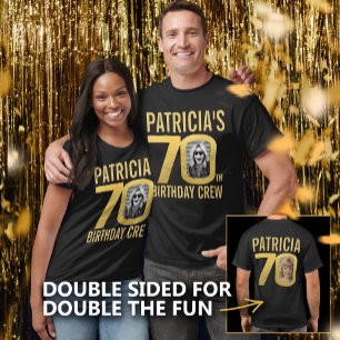 70th birthday crew custom name photo fun T-Shirt