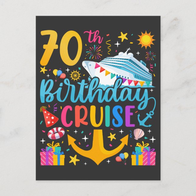 70th Birthday Cruise B-Day Party Postcard (Front)
