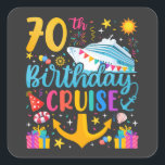 70th Birthday Cruise B-Day Party Square Sticker<br><div class="desc">70th Birthday Cruise B-Day Party Funny design Gift Square Stickers Classic Collection.</div>