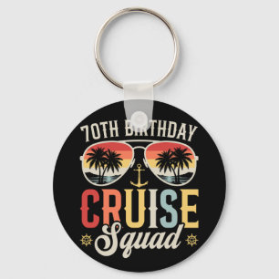 70TH Birthday Cruise Squad Family Matching Circle Key Ring