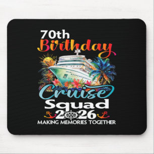 70th Birthday Cruise Squad Friends Family Vacation Mouse Mat
