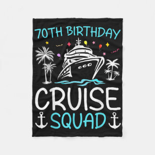 70th Birthday Cruise Squad Gifts 2025 Matching Par Fleece Blanket