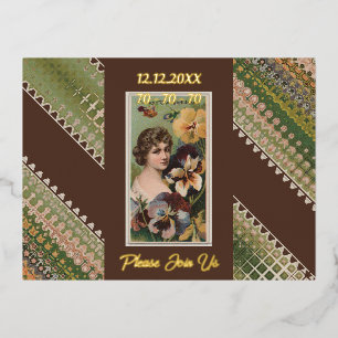 70th Birthday Custom Invitation Floral Beauties 43