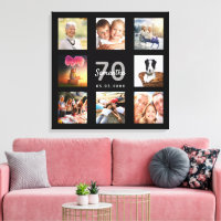 70th birthday custom photo collage black monogram