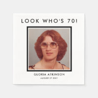 70th birthday custom photo napkins