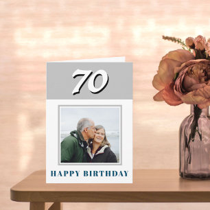 70th Birthday Custom Photo Personalised Card