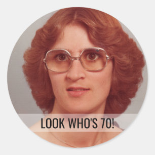 70th Birthday Custom Photo Stickers