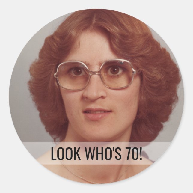 70th Birthday Custom Photo Stickers (Front)
