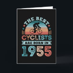 70th Birthday Cycling Gift Best Cyclist born 1955 Card<br><div class="desc">The Best Cyclists are born in 1955. Funny 70th Birthday Gift for Cycling fan who loves to cycle & their bicycle. Christmas & Father's Day Gift for Cyclist who loves his bike,  mountain biking or mtb.</div>
