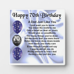 70th  Birthday Dad Poem Plaque