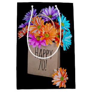 70th Birthday Daisy Bouquet In Paper Bag