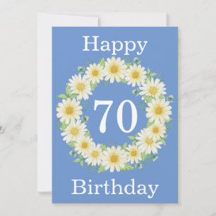 70th Birthday Daisy Watercolor Flat Card