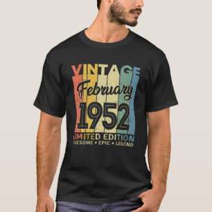 70Th Birthday Decoration February 1952 Gifts 70 Ye T-Shirt